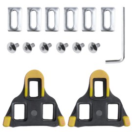 KEMUZ Bicycle Cleats for Spd SL Cleats, Bicycle Pedal Cleats for Sm Sh-10 Sh11 Sh12 System Shoes - Indoor Outdoor Road Bike Cleats, Click Pedals (Yellow)