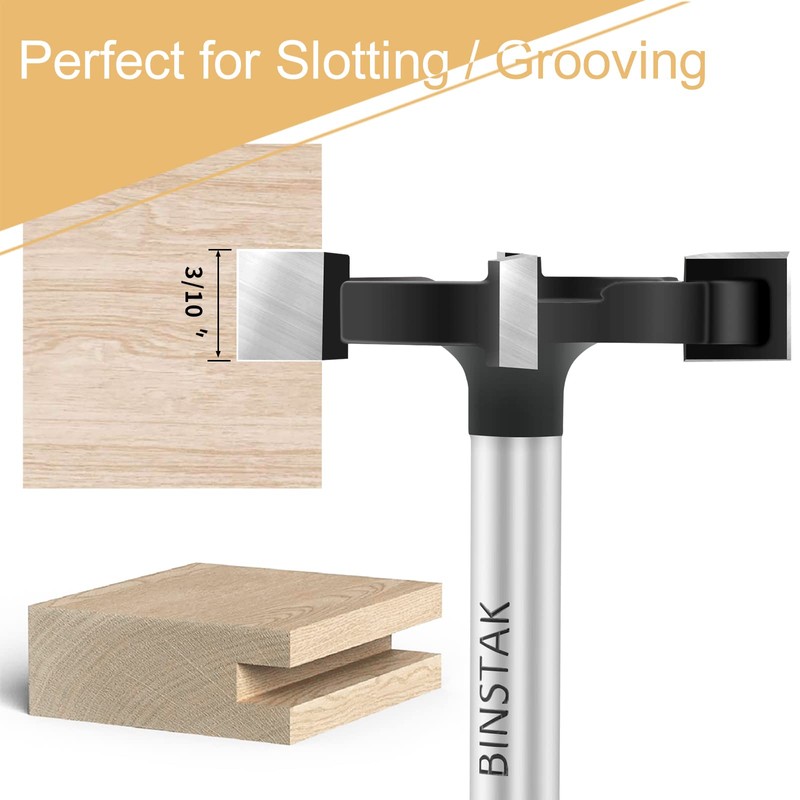 BINSTAK CNC Spoilboard Surfacing Router Bit 1/4 Inch Shank, Extra