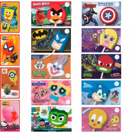 Blue Bunny Lot of 8 Character Faces Ice Cream Truck Concession Stand Decal/Sticker 5"x8"