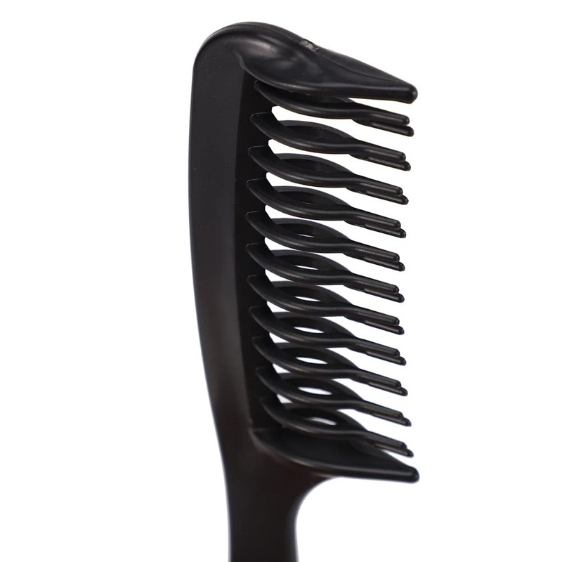2X Black Double Tooth Detangler Hair Comb Shampoo Comb with