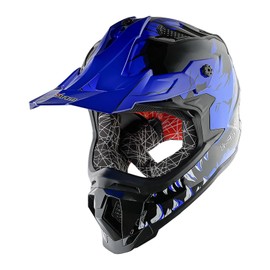 1Storm Adult Motocross Helmet ATV Dirt Bike BMX MX Downhill Mountain Helmet Track Style JH601; Dinosaur Blue
