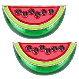 CALLARON 2 Pcs Watermelon Brooch - Cute Fruit Brooch Pin, Metal Women's Lapel Pin, Alloy Cartoon Stylish Summer Beach Party Clothing Jewelry Decoration for Hat, Clothing, Dress