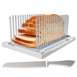 Aromfentu Adjustable Bread Slicer Guide for Homemade Bread with Stainless Steel Material & Blade - Precision Cutting for Home Kitchen, Baking - Ideal for Bread Lovers and Home Cooks