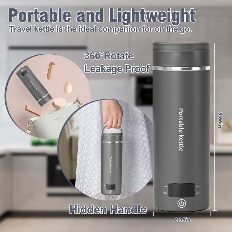 Travel Electric Kettle Portable Mini Kettle,Small Hot Water Boiler with