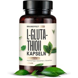 L-Glutathione, 300 mg per daily dose, 100 capsules, high dosage, pure and reduced, tripeptide: Glutamic acid, cysteine and glycine, vegan, without magnesium stearate, German quality.