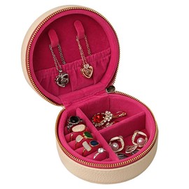 FCGOD Birthday Gifts Mom Jewelry Travel Case- Ring Box Organizer for 15+ Pieces, Holds Earrings, Necklace - Women Portable Clutch Purse/Ceremony/Party/Daily Use