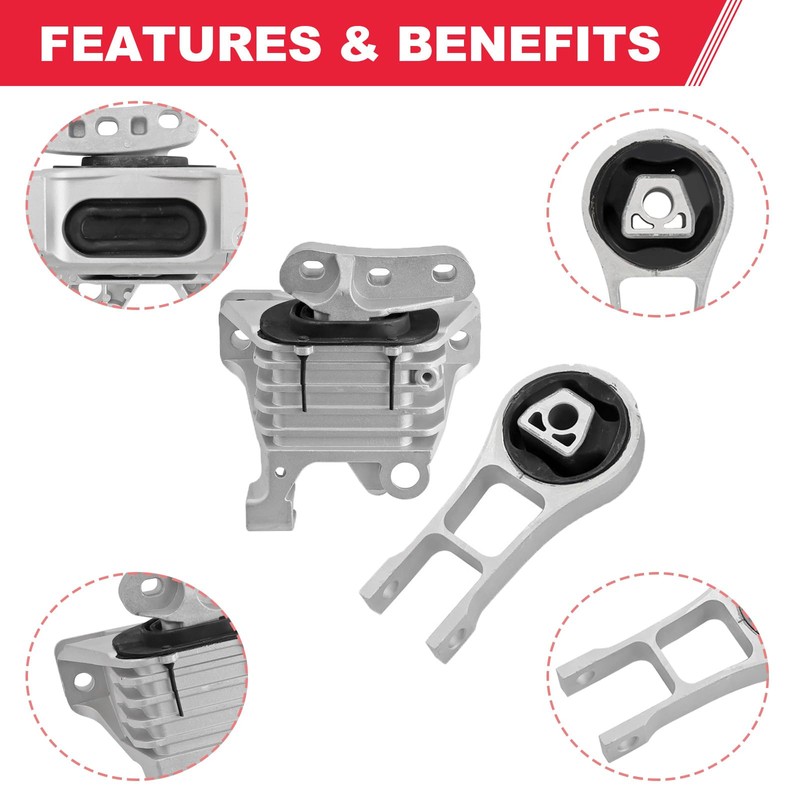 Engine Motor and Transmission Mount Bracket Kit Fits for 2015-2017