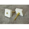 ARTISNO Square Marble Brass Knob, Modern Cabinet Knob, Decorative Hardware,