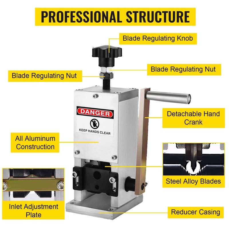VEVOR Manual Wire Stripping Machine with Hand Crank Portable for