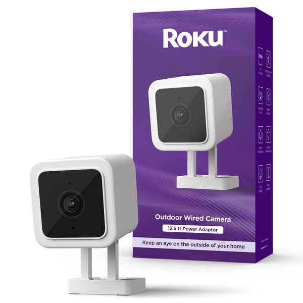 Roku Outdoor Camera for Home Security - IP65 Weather Resistant