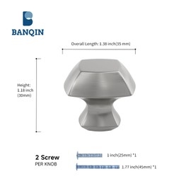 Banqin 10 Pack Brushed Nickel Cabinet Knobs Drawer Knobs for Cabinet Dresser Drawer Pulls,Aluminium Alloy Cabinet Knobs Square Kitchen Cabinet Knobs