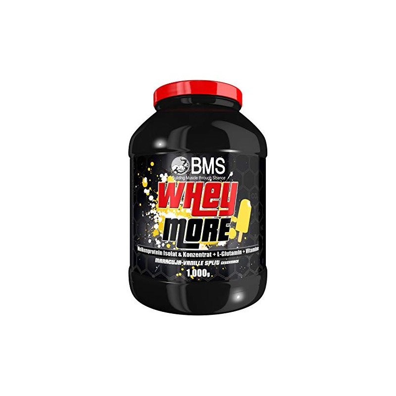 BMS Whey More 1000 g Tin Passion Fruit Vanilla Split
