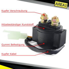 Area1 Starter Relay Solenoid Relay 12V GY6 Motor 125 150cc ATV Compatible with RS Flex-Tech Vanguard Zhej Qinqui Sonik