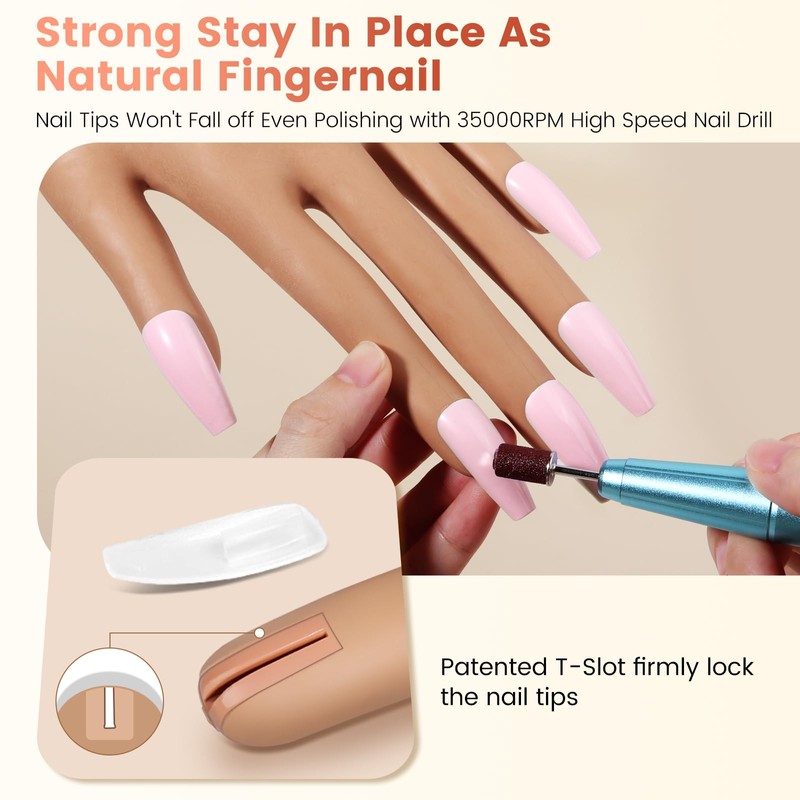 Wilfniee Practice Hand for Acrylic Nails: Nail Tips Won't Fall