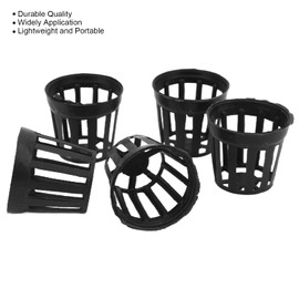 HEEPDD Black Basket Aquarium, Small Gardens with Aquarium Water Plant Basket Plastic Materials for Planting [S] Decor
