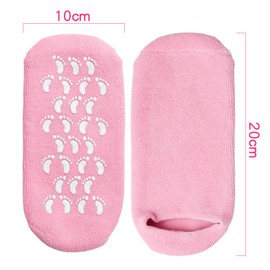 2 Pairs of Gel Socks - Soft Moisturising Socks, Gel Socks, Spa Socks, Super Soft Spa Socks with Gel, Moisturising Socks, Can be Used for Cracked Skin (Pink&Blue)