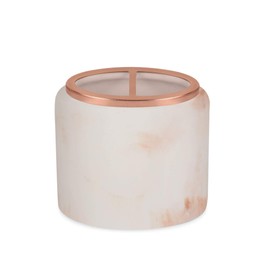 nu-steel MST4CH Misty Copper Collection Toothbrush Holder, Perfect for Home & Bathroom Accessories, Resin and Metal