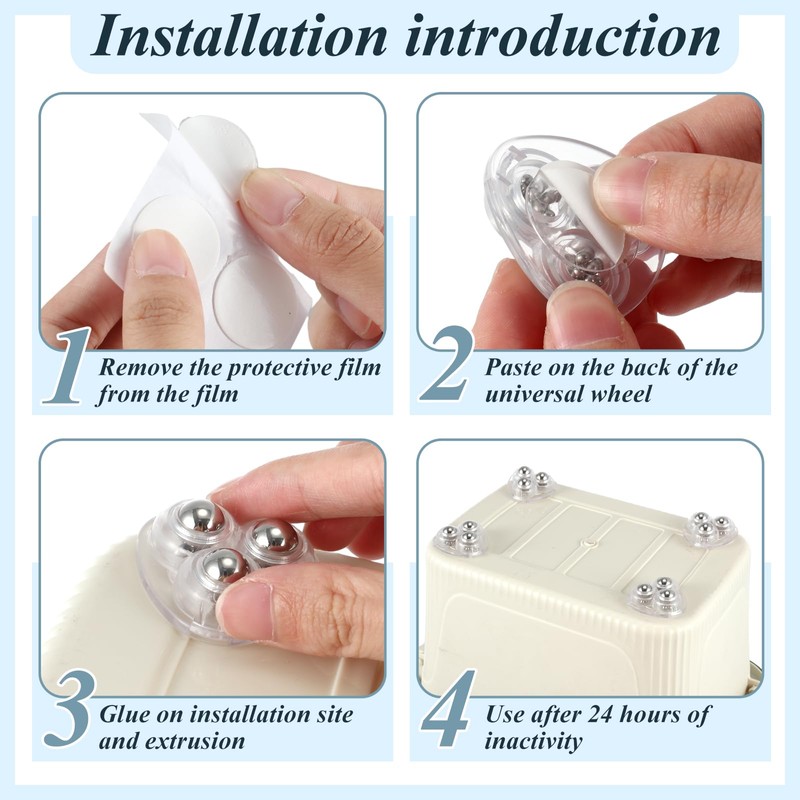 Honoson 36 Pcs Self Adhesive Caster Wheels Appliance Rollers Appliance