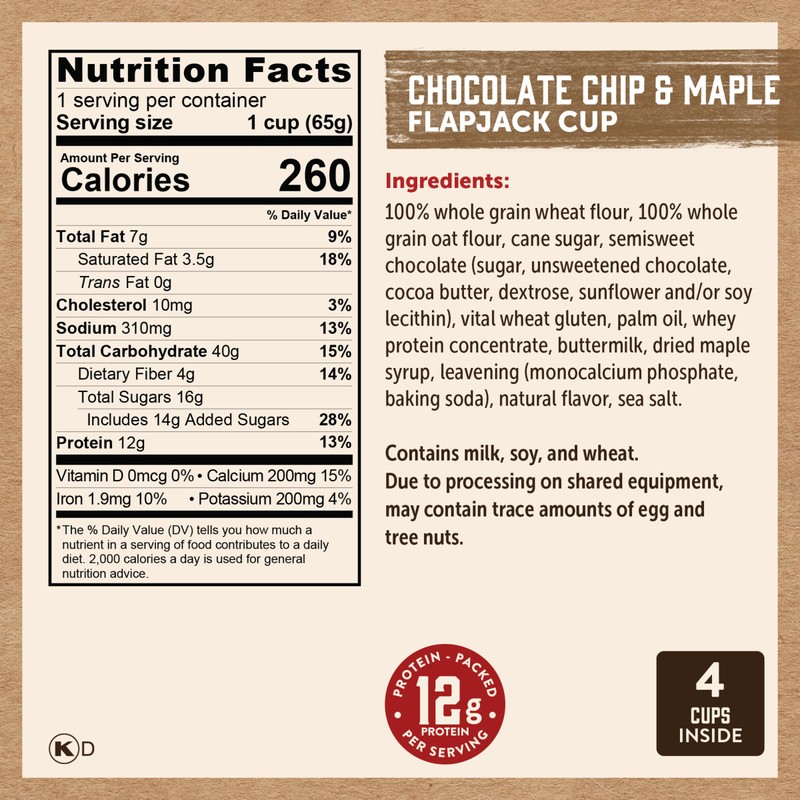 Kodiak Cakes Protein Pancake On The Go Flapjack Cups Mix;