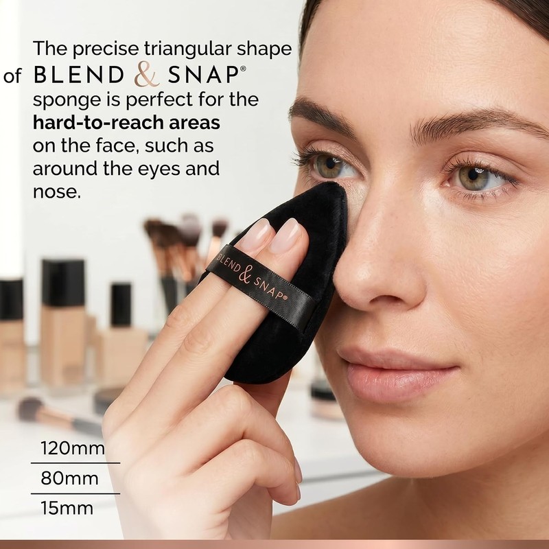 BLEND & SNAP Large Velour Triangle Makeup Puff for Smooth