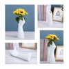 Pojedehy 9Inch Modern Art Ceramic Flower Vase Tabletop White Arm