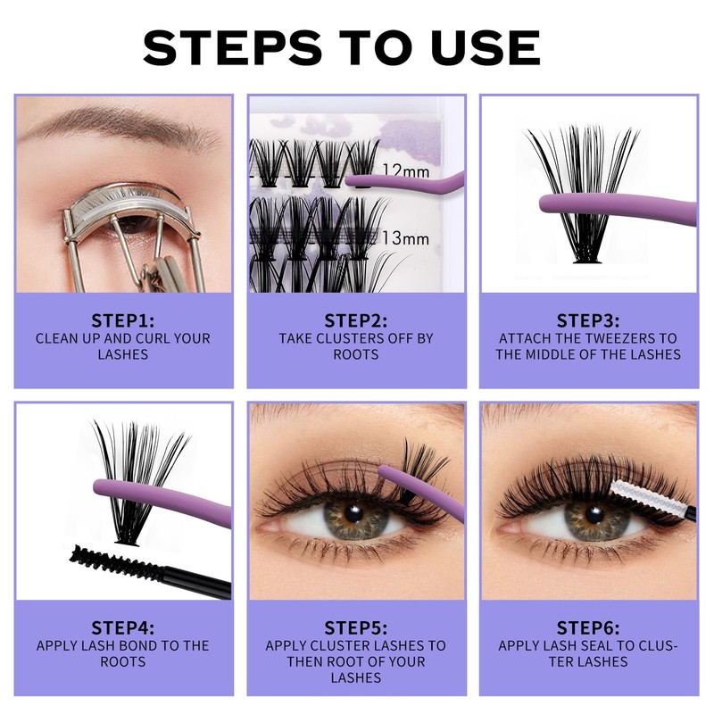 Individual Lashes C Curl Cluster Lashes Kit 12-16mm C3/C9 0.07mm