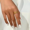 foyjoey Stackable Gold Rings for Women Dainty Open Cubic Zirconia