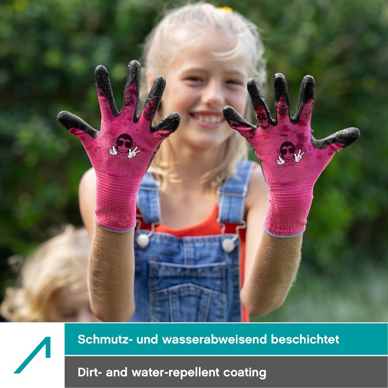 ACE Junior Work Gloves for Children - 3 Pairs of