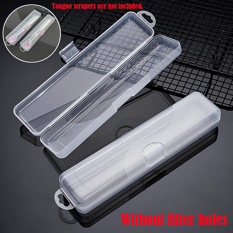 Fortunemee 4 pcs Travel Size Tongue Scraper Case Holder, Portable