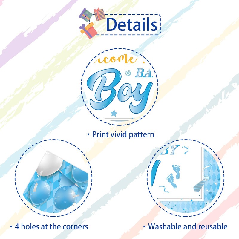 RoadSea It's a Boy Backdrop Banner - Gender Reveal Party