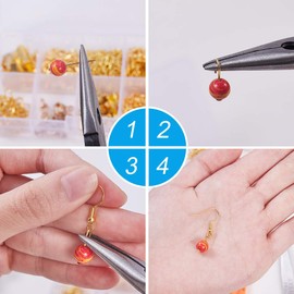 Earring Making Kit, Jewellery Making Tools with Pliers, Beading Wire, Jewelry Beads and Earring Making Repair for Adults and Beginners Gold