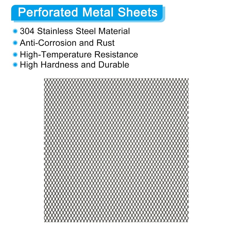 PATIKIL 4"L x 4"W Universal Car Grill Mesh, 2Pcs 2x3mm