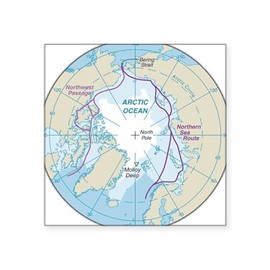 CafePress Arctic Circle Map Sticker Square Bumper Sticker Car Decal