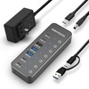 RSHTECH RSH-ST07C-4 USB Hub, 10 Gbps, 7 Ports, USB-C x