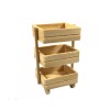 Minimum World Miniature Wood 3 Tier Crate Trolley, Fairy Garden