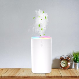 Small Essential Oil Diffuser, 400ML Aromatherapy Diffusers for Home Small Diffuser for Travel with Waterless Auto-Off, 2-Mode Spray 7-Color LED Light, USB Powered Diffusers for Bedroom & Office