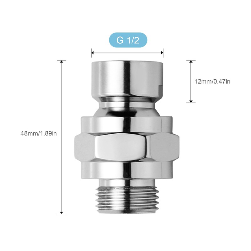 OFFO Shower Head Swivel Ball Adapter, All Metal Adjustable Shower