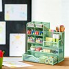 Marbrasse Mesh Desk Organiser, Multifunctional Pen Holder with Drawer, Storage
