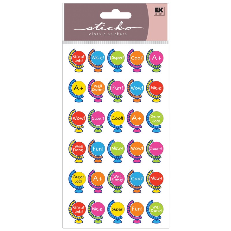 EK Success Sticko Stickers, Globe Repeats