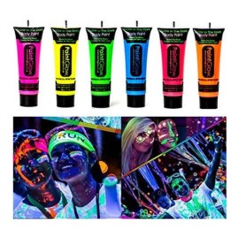 Go Shopgo 24 Tubo Pintura Fluorecente Neon Corporal Maquillaje Luz Uv