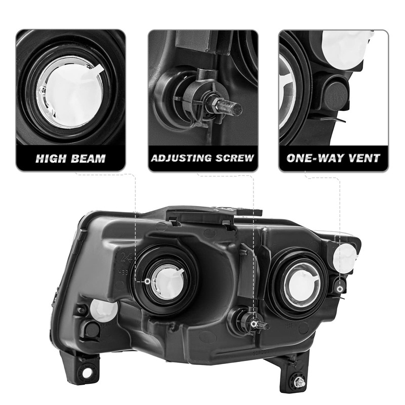 SOCKIR Halogen Headlight Assembly Fit for 2011 2012 2013 Jeep