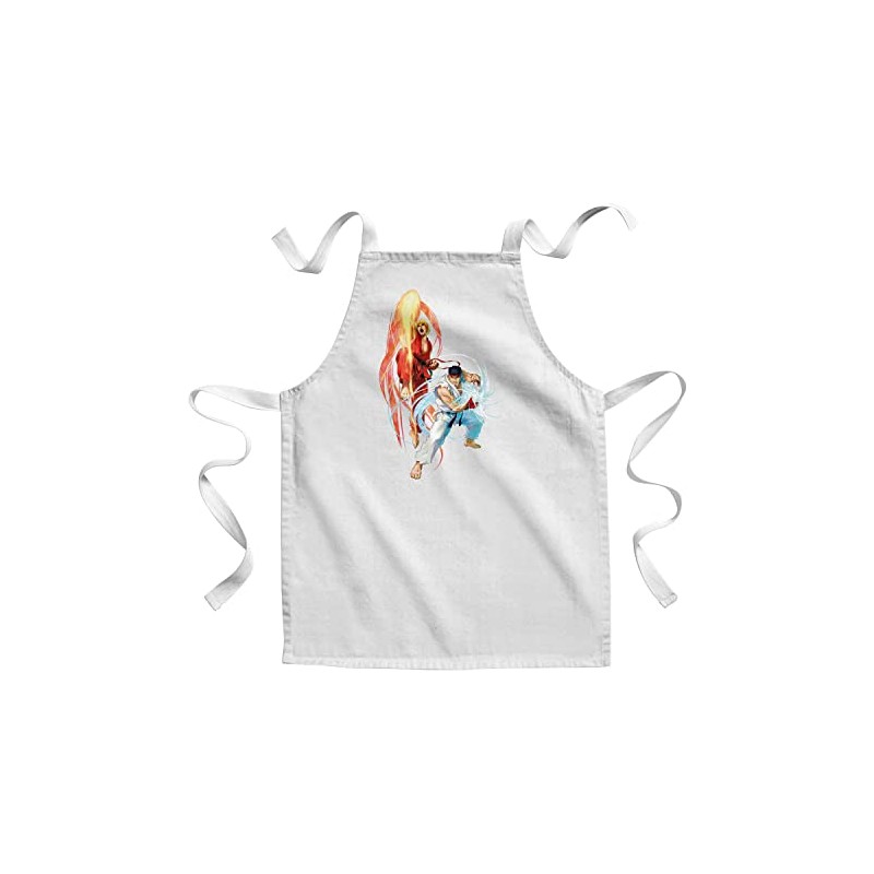 Fabulous Children's Kitchen Apron - Painting Ryu Ken Character Mascot