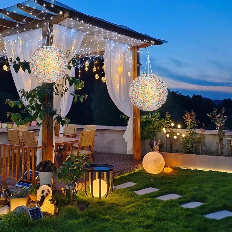 Solar Lanterns, Outdoor Weatherproof, Pack of 2 Lanterns, Solar Outdoor