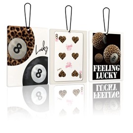 KDHTY Trendy Coquette Cheetah Print Lavender Car Air Freshener 3 Pcs, Leopard Lucky 8 Ball Dice Poker Cars Scents Air Freshener for Women Girls, Cute Car Accessories Interior Mirror Decor Hanging