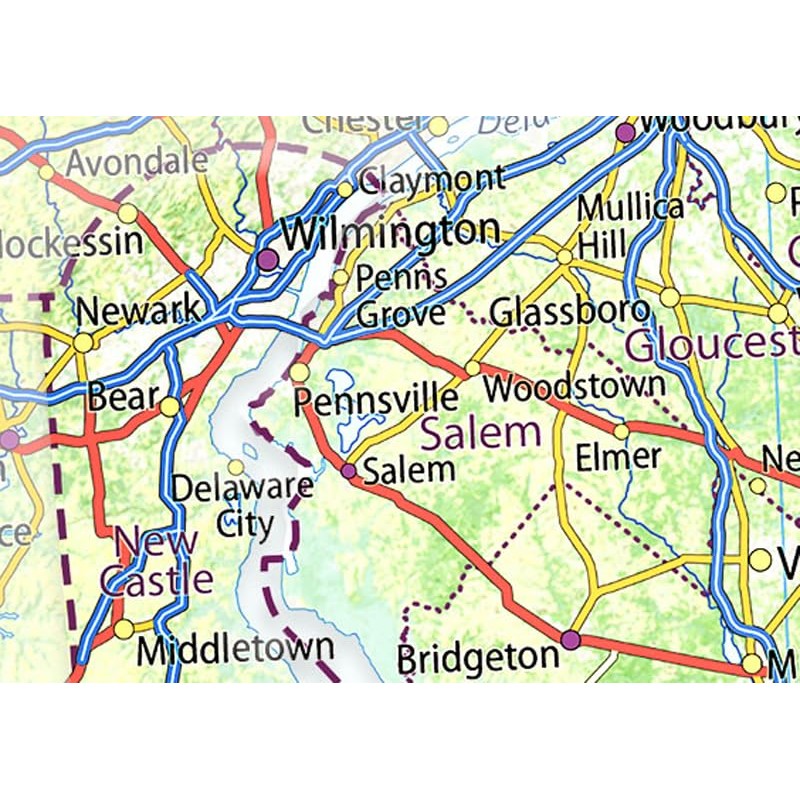 Tiger Moon New Jersey and Delaware Map - 14.3 x