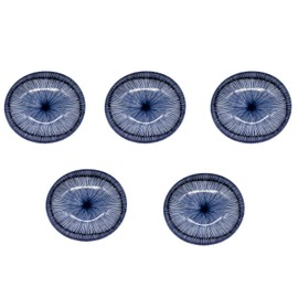 Mino Ware 508-08 Oval Small Plate, Diameter 4.3 inches (11 cm), Set of 5, Chicken Grass Made in Japan