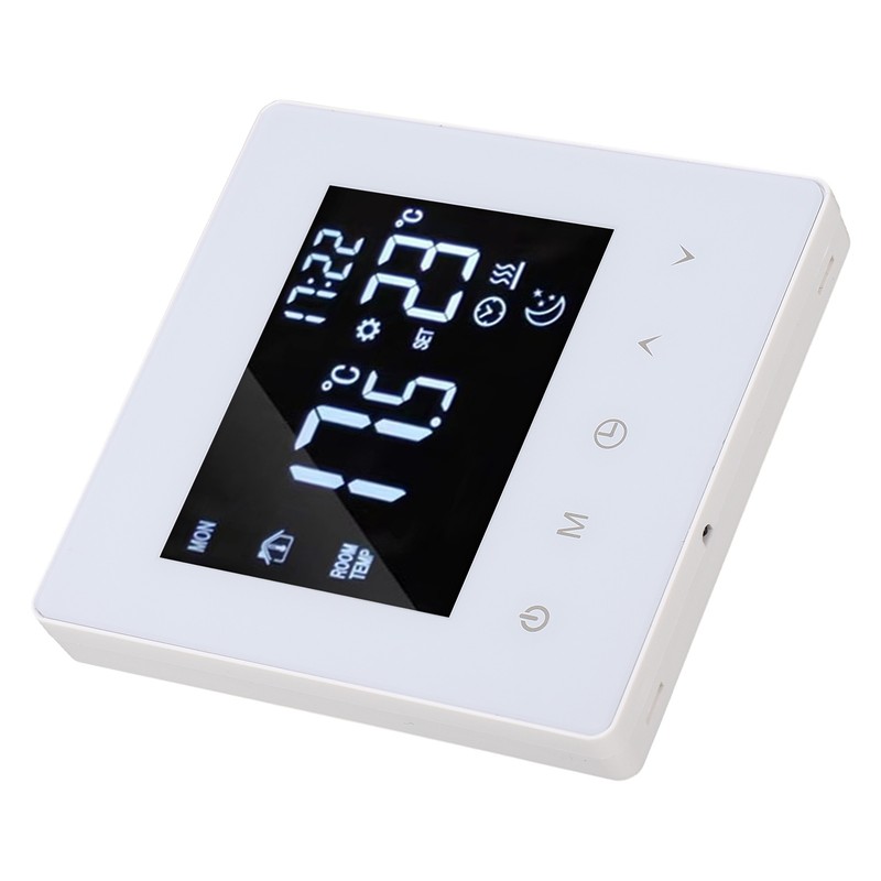 White Intelligent Thermostat Touch Screen 16A LCD Display Smart Temperature