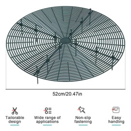 Tianher Flower Pot Protector, 2 Pieces, Large Cuttable Flower Pot Grid with Deep Stakes, Flower Pot Cover, Protection Against Cats, for Protection of Children, Pets, 52 cm (Dark Green)