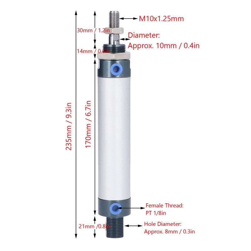 Pneumatic Cylinder MAL25 Aluminum Alloy Miniature Pneumatic Air Cylinder for