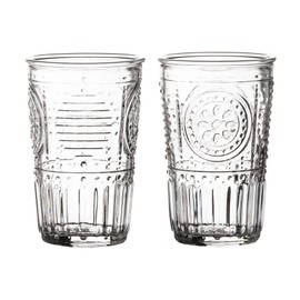 Bormioli Rocco Romantic Set Of 6 Tumbler Glasses, 11.5 Oz. Clear Crystal Glass, Made In Italy.